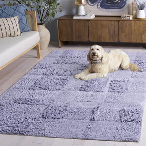 Safavieh Easy Care 225b Eco-friendly Medium Rectangle Area Rug - Stylish, Washable, And Durable Design Lilac Recycled Cotton Ecr225v-5