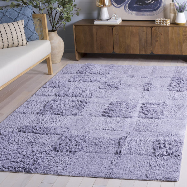 Safavieh Easy Care 225b Eco-friendly Medium Rectangle Area Rug - Stylish, Washable, And Durable Design Lilac Recycled Cotton Ecr225v-5