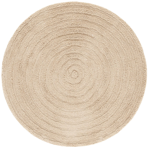Safavieh Easy Care Round Area Rug – Luxurious Table Tufted Cotton, Eco-friendly, Plush, Modern Home Décor Beige Recycled Cotton Ecr228b-3r