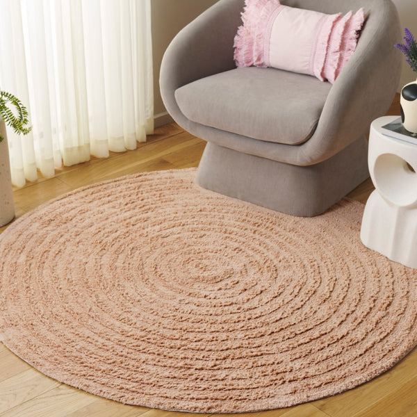 Safavieh Easy Care Modern Area Rug: Elegant Table Tufted Design, Eco-friendly, Washable, Stylish Home Upgrade Pink Recycled Cotton Ecr228u-4r