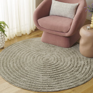 Safavieh Easy Care Round Area Rug – Luxurious Table Tufted Cotton, Eco-friendly, Plush, Modern Home Décor Sage Recycled Cotton Ecr228w-5r