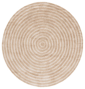 Safavieh Easy Care Round Area Rug - Eco-friendly Modern Design With Plush Pile Height For Luxurious Comfort Beige ,Ivory Recycled Cotton Ecr229b-5r