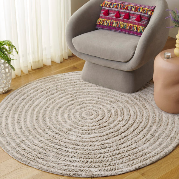 Safavieh Easy Care Modern Eco-friendly Area Rug - 5/8 Inch Plush Comfort For Stylish Living Spaces Grey ,Ivory Recycled Cotton Ecr229f-4r