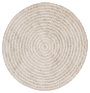 Safavieh Easy Care Round Area Rug - Eco-friendly Modern Design With Plush Pile Height For Luxurious Comfort Grey ,Ivory Recycled Cotton Ecr229f-5r