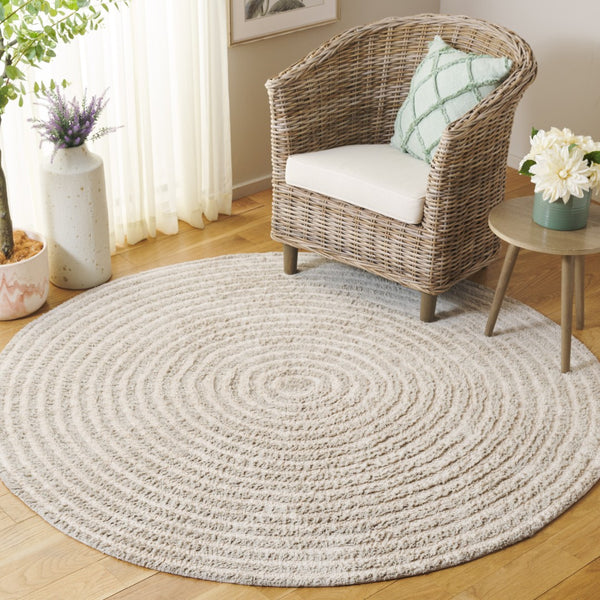 Safavieh Easy Care Modern Eco-friendly Area Rug - 5/8 Inch Plush Comfort For Stylish Living Spaces Grey ,Ivory Recycled Cotton Ecr229f-4r