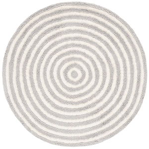 Safavieh Easy Care Round Area Rug - Eco-friendly Modern Design With Plush Pile Height For Luxurious Comfort Grey Recycled Cotton Ecr229m-3r