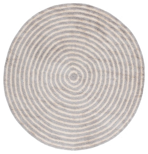Safavieh Easy Care Round Area Rug - Eco-friendly Modern Design With Plush Pile Height For Luxurious Comfort Grey Recycled Cotton Ecr229m-5r