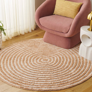 Safavieh Easy Care Modern Eco-friendly Area Rug - 5/8 Inch Plush Comfort For Stylish Living Spaces Orange ,Ivory Recycled Cotton Ecr229p-4r