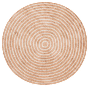 Safavieh Easy Care Round Area Rug - Eco-friendly Modern Design With Plush Pile Height For Luxurious Comfort Orange ,Ivory Recycled Cotton Ecr229p-5r