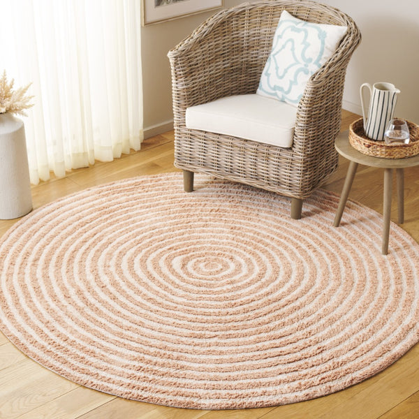 Safavieh Easy Care Modern Eco-friendly Area Rug - 5/8 Inch Plush Comfort For Stylish Living Spaces Orange ,Ivory Recycled Cotton Ecr229p-4r