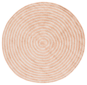Safavieh Easy Care Round Area Rug - Eco-friendly Modern Design With Plush Pile Height For Luxurious Comfort Pink ,Ivory Recycled Cotton Ecr229u-5r