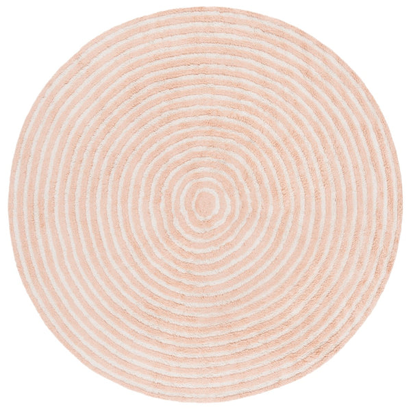 Safavieh Easy Care Modern Eco-friendly Area Rug - 5/8 Inch Plush Comfort For Stylish Living Spaces Pink ,Ivory Recycled Cotton Ecr229u-4r