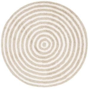 Safavieh Easy Care Round Area Rug - Eco-friendly Modern Design With Plush Pile Height For Luxurious Comfort Sage ,Ivory Recycled Cotton Ecr229w-3r
