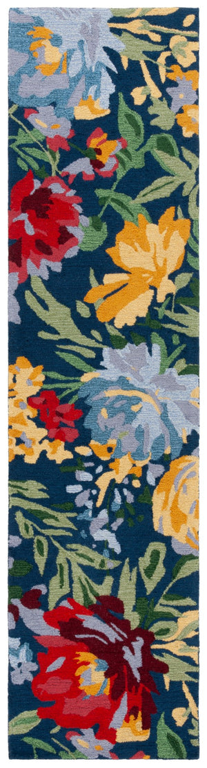 Safavieh Easy Care 301 Hand Tufted Floral Rug Navy / Red 8' x 10'