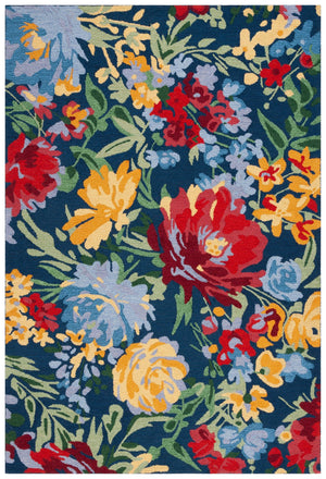 Safavieh Easy Care 301 Hand Tufted Floral Rug Navy / Red 5' x 8'