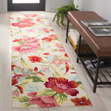 Safavieh Easy Care 302 Hand Tufted Floral Rug Ivory / Red 2'-3" x 9'
