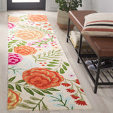 Safavieh Easy Care 303 Hand Tufted Floral Rug Ivory / Green 2'-3" x 9'