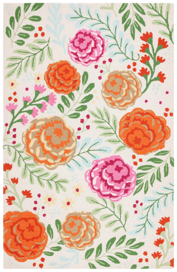 Safavieh Easy Care 303 Hand Tufted Floral Rug Ivory / Green 5' x 8'