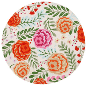 Safavieh Easy Care 303 Hand Tufted Floral Rug Ivory / Green 6' x 6' Round