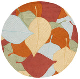 Safavieh Easy Care 304 Hand Tufted Floral Rug Rust / Green 6' x 6' Round