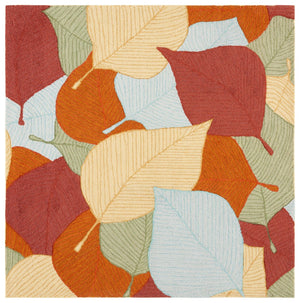 Safavieh Easy Care 304 Hand Tufted Floral Rug Rust / Green 6' x 6' Square