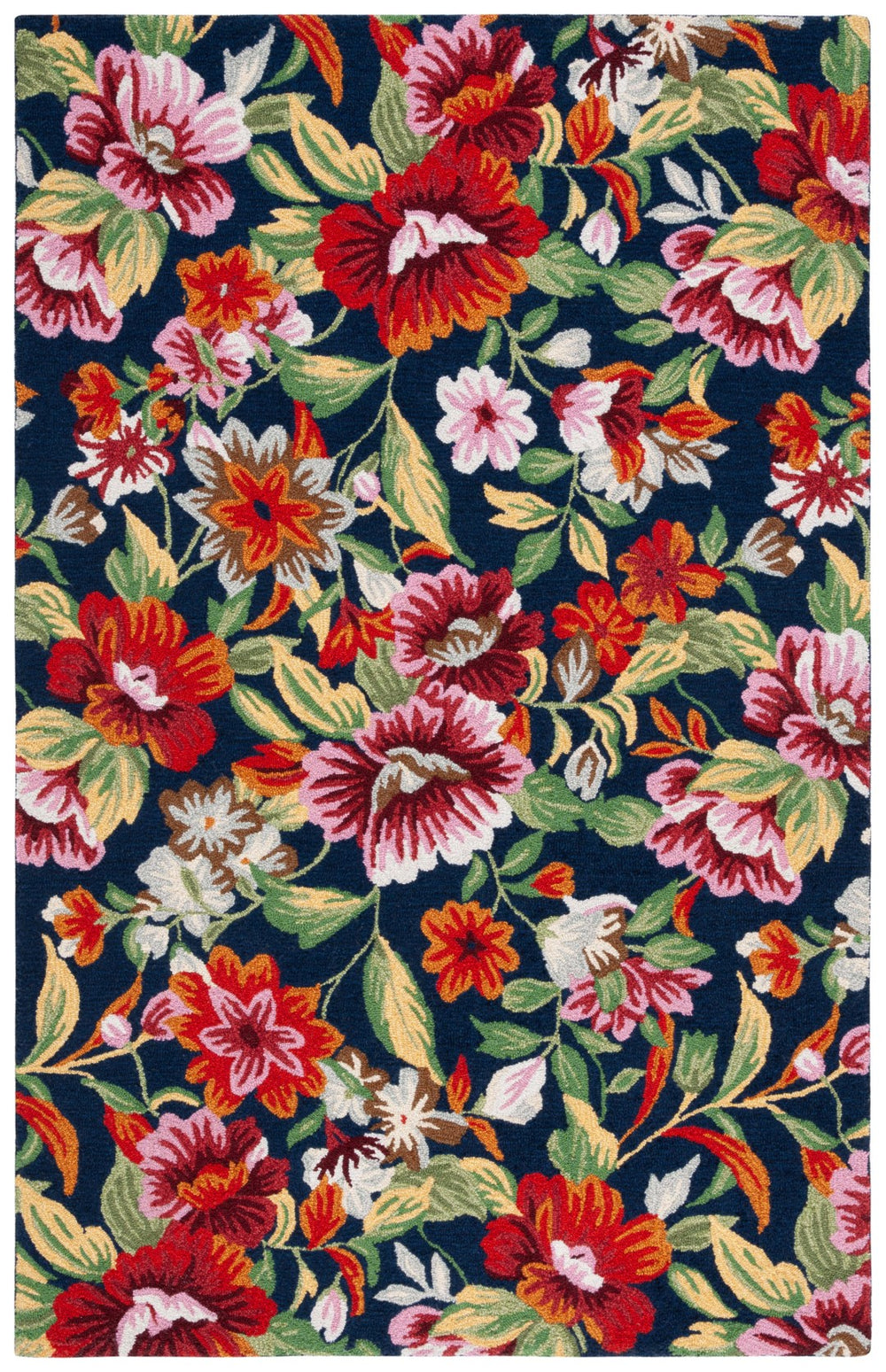 Safavieh Easy Care 305 Hand Tufted Floral Rug Navy / Red 8' x 10'