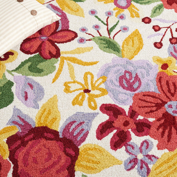 Safavieh Easy Care 307 Hand Tufted Floral Rug Ivory / Red 8' x 10'