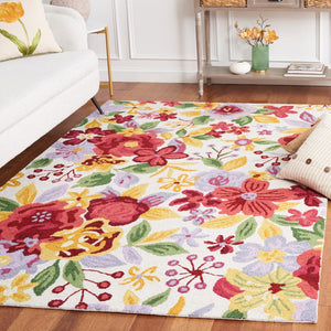 Safavieh Easy Care 307 Hand Tufted Floral Rug Ivory / Red 8' x 10'