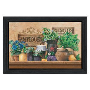 English Elm "antiques and Herbs" Ed Wargo Botanical Framed Print Ready to Hang Wall Art B06785836