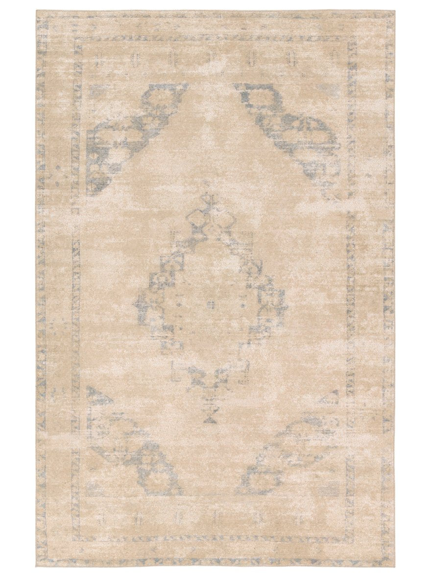 Jaipur Living Edage Sibit Eda02 Powerloomed Machinemade 70% Jute 30% Polyester Vintage Medallion Indoor Rug Tan, Slate 70% Jute 30% Polyester, Recycled Misc Fibers Rug160142