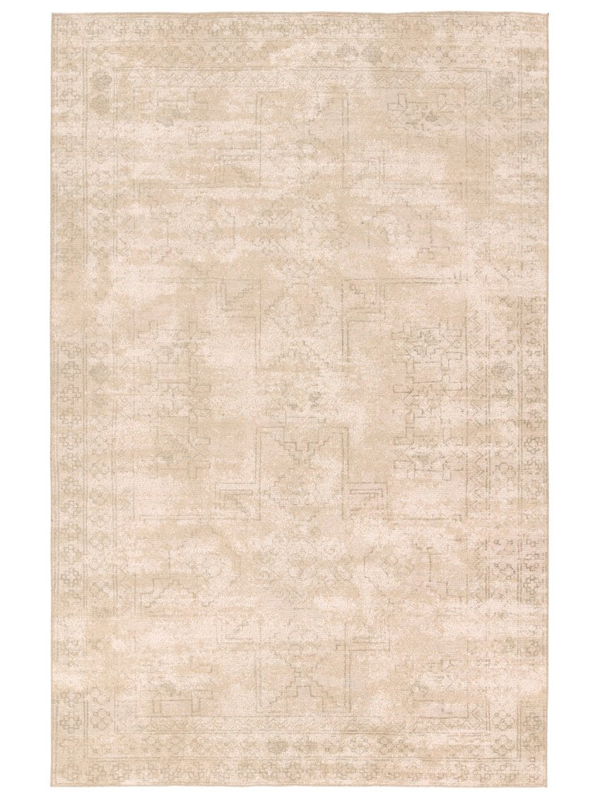 Jaipur Living Edage Tegona Eda04 Powerloomed Machinemade 70% Jute 30% Polyester Vintage Medallion Indoor Rug Tan, Cream 70% Jute 30% Polyester, Recycled Misc Fibers Rug160157