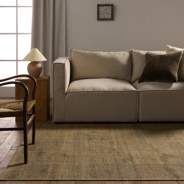 Jaipur Living Edage Saith Eda06 Powerloomed Machinemade 70% Jute 30% Polyester Solids Stripes Indoor Rug Green 70% Jute 30% Polyester, Recycled Misc Fibers Rug160938