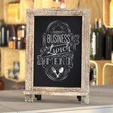 English Elm Commercial Grade 9.5" x 14" Weathered Tabletop Magnetic Chalkboards with Metal Scrolled Legs, Hanging Wall Chalkboards, Countertop Memo Boards, Set of 10