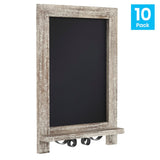 English Elm Commercial Grade 9.5" x 14" Weathered Tabletop Magnetic Chalkboards with Metal Scrolled Legs, Hanging Wall Chalkboards, Countertop Memo Boards, Set of 10