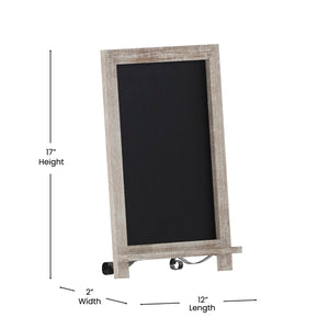 English Elm Commercial Grade 12" x 17" Weathered Tabletop Magnetic Chalkboards with Metal Scrolled Legs, Hanging Wall Chalkboards, Countertop Memo Boards, Set of 10