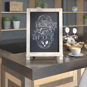 English Elm Commercial Grade 12" x 17" Weathered Tabletop Magnetic Chalkboards with Metal Scrolled Legs, Hanging Wall Chalkboards, Countertop Memo Boards, Set of 10