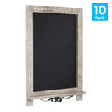 English Elm Commercial Grade 12" x 17" Weathered Tabletop Magnetic Chalkboards with Metal Scrolled Legs, Hanging Wall Chalkboards, Countertop Memo Boards, Set of 10