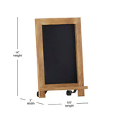 English Elm Commercial Grade 9.5" x 14" Torched Wood Tabletop Magnetic Chalkboards with Metal Scrolled Legs, Hanging Wall Chalkboards, Countertop Memo Boards, Set of 10