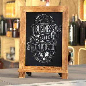 English Elm Commercial Grade 9.5" x 14" Torched Wood Tabletop Magnetic Chalkboards with Metal Scrolled Legs, Hanging Wall Chalkboards, Countertop Memo Boards, Set of 10