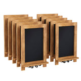 English Elm Commercial Grade 9.5" x 14" Torched Wood Tabletop Magnetic Chalkboards with Metal Scrolled Legs, Hanging Wall Chalkboards, Countertop Memo Boards, Set of 10