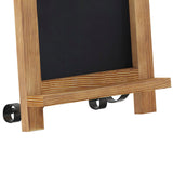 English Elm Commercial Grade 9.5" x 14" Torched Wood Tabletop Magnetic Chalkboards with Metal Scrolled Legs, Hanging Wall Chalkboards, Countertop Memo Boards, Set of 10