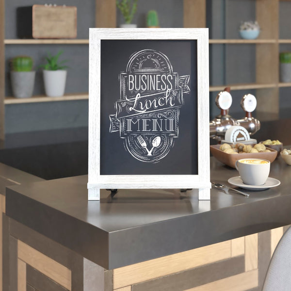 English Elm Commercial Grade 12" x 17" washed Tabletop Magnetic Chalkboards with Metal Scrolled Legs, Hanging Wall Chalkboards, Countertop Memo Boards, Set of 10