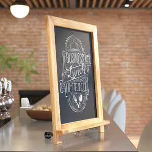 English Elm Commercial Grade 12" x 17" Torched Wood Tabletop Magnetic Chalkboards with Metal Scrolled Legs, Hanging Wall Chalkboards, Countertop Memo Boards, Set of 10