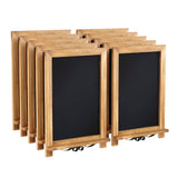 English Elm Commercial Grade 12" x 17" Torched Wood Tabletop Magnetic Chalkboards with Metal Scrolled Legs, Hanging Wall Chalkboards, Countertop Memo Boards, Set of 10