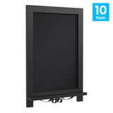 English Elm Commercial Grade 12" x 17" Tabletop Magnetic Chalkboards with Metal Scrolled Legs, Hanging Wall Chalkboards, Countertop Memo Boards, Set of 10