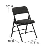 English Elm Commercial Grade 2 Pack Series Curved Triple Braced & Double Hinged Fabric Metal Folding Chair