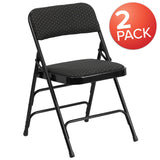 English Elm Commercial Grade 2 Pack Series Curved Triple Braced & Double Hinged Fabric Metal Folding Chair