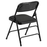 English Elm Commercial Grade 2 Pack Series Curved Triple Braced & Double Hinged Fabric Metal Folding Chair