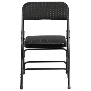 English Elm Commercial Grade 2 Pack Series Curved Triple Braced & Double Hinged Fabric Metal Folding Chair