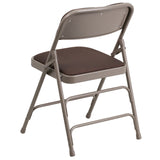 English Elm Commercial Grade 2 Pack Series Curved Triple Braced & Double Hinged Fabric Metal Folding Chair